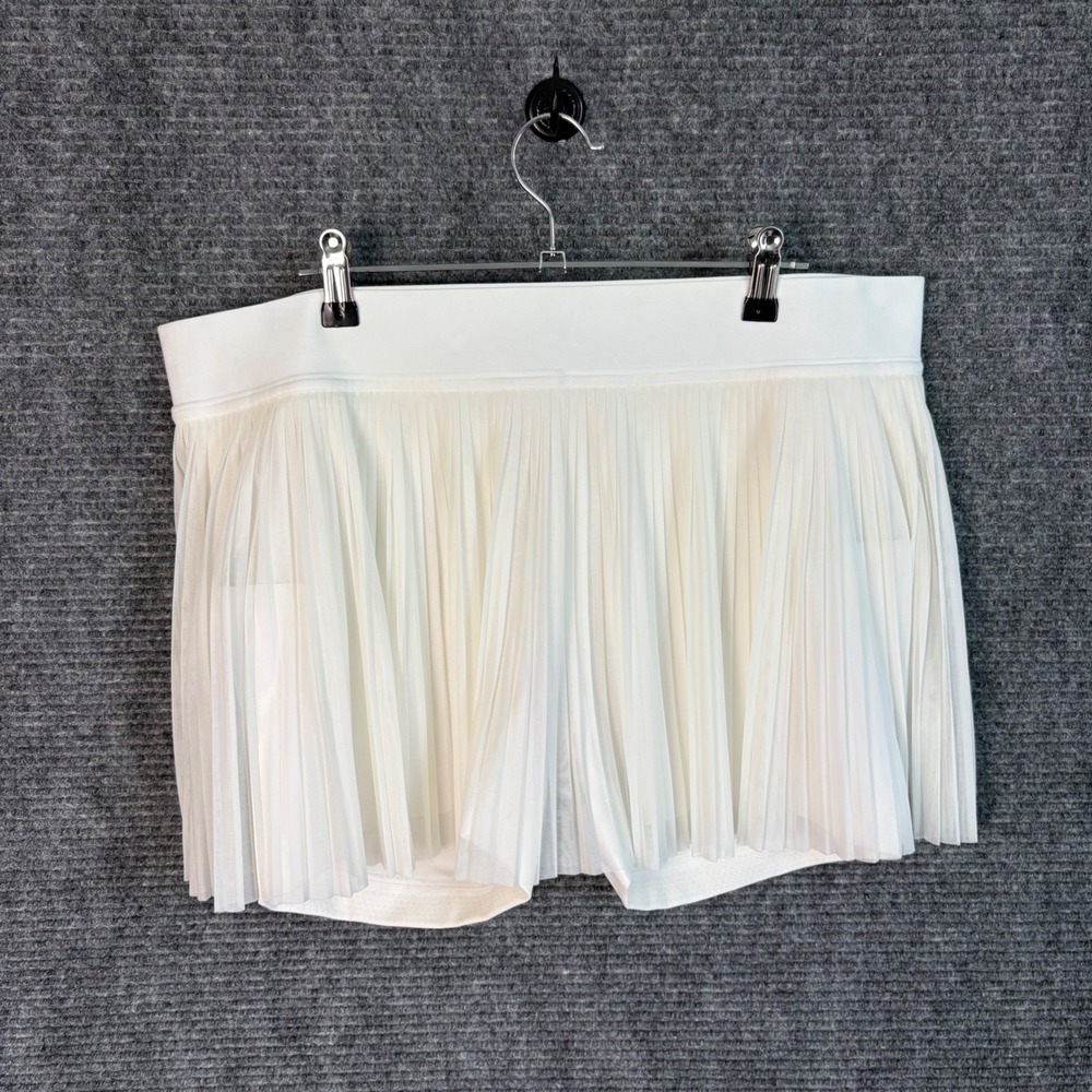 Lululemon White Pleated Tennis Skirt Built In Shorts Athletic Skort Size 14
